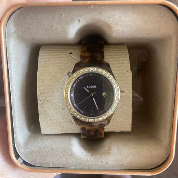 Fossil Watch tortoise shell resin band - Picture 1 of 5